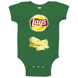 Lay's Dill Pickle Potato Chips Bag Costume Baby One Piece Lay's Dill Pickle Potato Chips Bag Costume Baby One Piece
