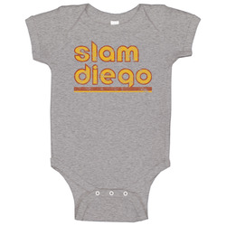 Slam Diego Retro Grunge Baseball Fan Baby One Piece Slam Diego Retro Grunge Baseball Fan Baby One Piece