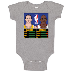 Alex Caruso Michael Jordan Stats Comparison Los Angeles Chicago Basketball Fan Baby One Piece