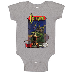 Castlevania Nes Classic Game - Grey Baby One Piece Castlevania Nes Classic Game - Grey Baby One Piece