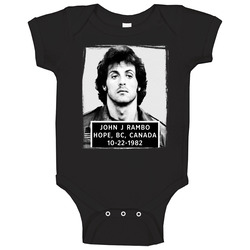 John J Rambo First Blood Mugshot 80s Action Movie Fan Baby One Piece John J Rambo First Blood Mugshot 80s Action Movie Fan Baby One Piece