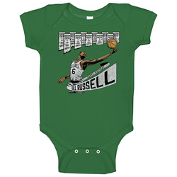 Bill Russell Boston Basketball Retro Baby One Piece