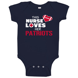 This Nurse Loves Her Patriots Football T Shirt - New England Patriots Team Colors Baby One Piece This Nurse Loves Her Patriots Football T Shirt - New England Patriots Team Colors Baby One Piece