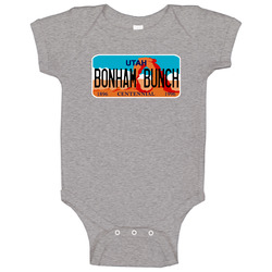 Utah Custom City License Plate Customizable Baby One Piece
