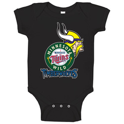 Minnesota Pro Sports Teams Logo Mashup City Fan Baby One Piece Minnesota Pro Sports Teams Logo Mashup City Fan Baby One Piece