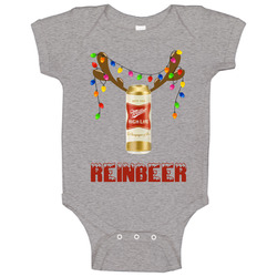 Miller High Life Reinbeer Funny Beer Lager Fan Christmas Baby One Piece