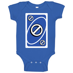 Skip Blue Uno Card Game Fan Halloween Fancy Dress Baby One Piece