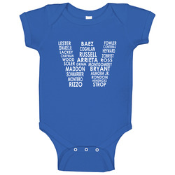 Chicago Cubs 2016 World Series Roster in W Flag T Shirt Champs NL National League Baby One Piece Chicago Cubs 2016 World Series Roster in W Flag T Shirt Champs NL National League Baby One Piece