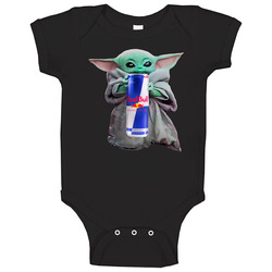 Baby Yoda The Child Mandalorian Red Bull Drink Baby One Piece