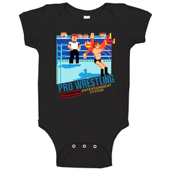 Nintendo Pro Wrestling 8bit Videogame Baby One Piece
