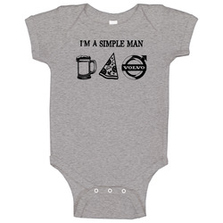 Volvo Simple Man Beer Pizza Car Logo Driving Fan Baby One Piece
