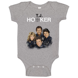 T.j. Hooker 80s Tv Series Show Worn Look Vintage Unisex Baby One Piece T.j. Hooker 80s Tv Series Show Worn Look Vintage Unisex Baby One Piece