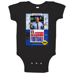 John Madden Football 93 Sega Genesis Cover Fan Baby One Piece