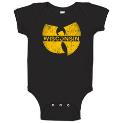 Wisconsin W Word Cool Wutang Logo Parody Baby One Piece