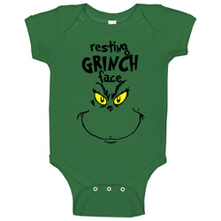 Resting Grinch Face Popular Christmas Movie Character Fan Baby One Piece Resting Grinch Face Popular Christmas Movie Character Fan Baby One Piece
