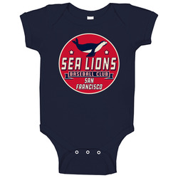 San Francisco Sea Lions Negro Baseball Team Retro Baby One Piece San Francisco Sea Lions Negro Baseball Team Retro Baby One Piece