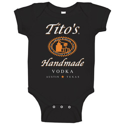Tito's Handmade Vodka Logo Label Drinking Booze Party Baby One Piece