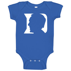 Coach Mike Krzyzewski Duke Silhouette Logo Mashup Basketball Fan Baby One Piece