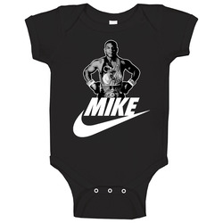 Mike Tyson Boxing Swoosh Logo Parody Boxer Fan Baby One Piece