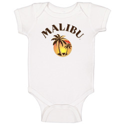 Malibu Rum Cocktail Party Drinking California Beach Alcohol Logo Fan Baby One Piece