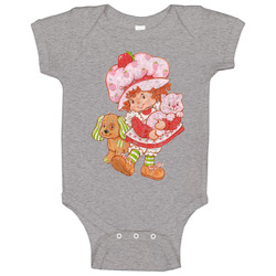 Strawberry Shortcake Retro Cartoon Poster Vintage Unisex Baby One Piece