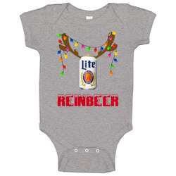 Miller Lite Reinbeer Funny Beer Lager Fan Christmas Baby One Piece