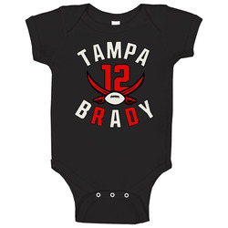 Tampa Brady 12 Buccaneers Football Fan Baby One Piece Tampa Brady 12 Buccaneers Football Fan Baby One Piece