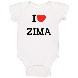 I Love Heart Zima First Name Worn Look Baby One Piece I Love Heart Zima First Name Worn Look Baby One Piece