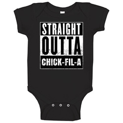 Straight Outta Chick-fil-a Movie And Fast Food Parody Baby One Piece Straight Outta Chick-fil-a Movie And Fast Food Parody Baby One Piece
