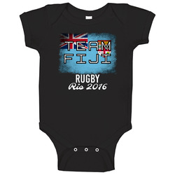 Fiji Rugby Rio 2016 Olympic Team Flag Baby One Piece Fiji Rugby Rio 2016 Olympic Team Flag Baby One Piece