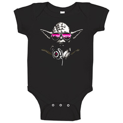 Dj Yoda Star Wars Retro Funny Baby One Piece Dj Yoda Star Wars Retro Funny Baby One Piece