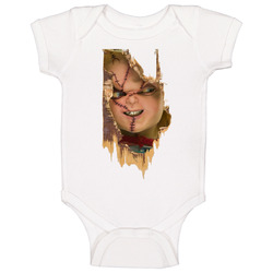 Child's Play Chucky Horror Cult Movie White Baby One Piece Child's Play Chucky Horror Cult Movie White Baby One Piece