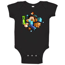 Minecraft Run Away Creeper Chase Pickaxe Baby One Piece