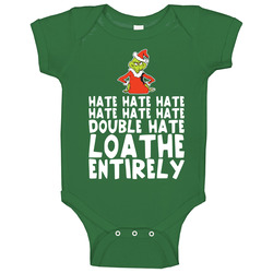 Double Hate Loathe Entirely Funny Grinch Christmas Baby One Piece Double Hate Loathe Entirely Funny Grinch Christmas Baby One Piece