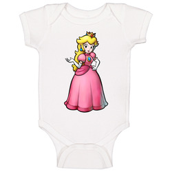Princess Peach Super Mario Bros. Video Game Character Baby One Piece