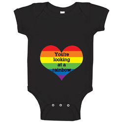 You're Looking At A Rainbow Heart Pregnancy Baby One Piece You're Looking At A Rainbow Heart Pregnancy Baby One Piece