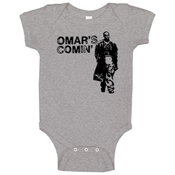 Omar Little Comin Hustle Wire Baby One Piece Omar Little Comin Hustle Wire Baby One Piece