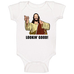 Kevin Smith Buddy Christ Looking Good Funny Baby One Piece Kevin Smith Buddy Christ Looking Good Funny Baby One Piece