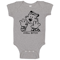 Calvin And Hobbes Chill Funny Parody Cartoon Baby One Piece Calvin And Hobbes Chill Funny Parody Cartoon Baby One Piece