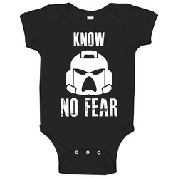 Warhammer 40k Space Marines Know No Fear Tee Black Baby One Piece Warhammer 40k Space Marines Know No Fear Tee Black Baby One Piece