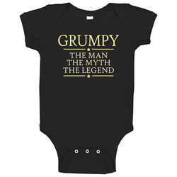 Grumpy The Man The Myth The Legend Baby One Piece Grumpy The Man The Myth The Legend Baby One Piece