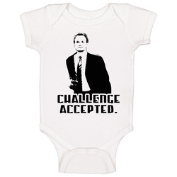 Barney Stinson How I Met Your Mother Challenge Accepted Baby One Piece Barney Stinson How I Met Your Mother Challenge Accepted Baby One Piece