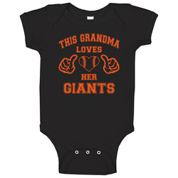 This Grandma Loves Her Giants Baseball Heart T Shirt - San Francisco Team Colors Baby One Piece This Grandma Loves Her Giants Baseball Heart T Shirt - San Francisco Team Colors Baby One Piece