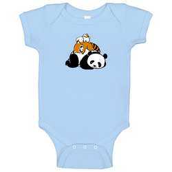 Cuddling Pile Of Napping Loving Panda Raccoon Bunny Pig In Baby One Piece Cuddling Pile Of Napping Loving Panda Raccoon Bunny Pig In Baby One Piece