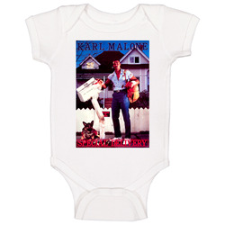 Retro 1980s The Mail Man Karl Malone Special Delivery Baby One Piece Retro 1980s The Mail Man Karl Malone Special Delivery Baby One Piece