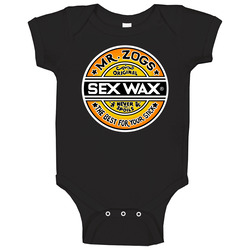01 Sex Wax Mr Zogs Surf Shirt Short Sleeve Black Tee Baby One Piece 01 Sex Wax Mr Zogs Surf Shirt Short Sleeve Black Tee Baby One Piece