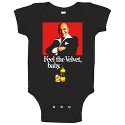 Black Velvet Whiskey Telly Savalas Retro 70s Baby One Piece Black Velvet Whiskey Telly Savalas Retro 70s Baby One Piece