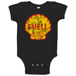 Shell Oil Racing Vintage Logo Baby One Piece Shell Oil Racing Vintage Logo Baby One Piece