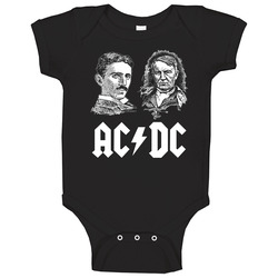 AC DC block BLACK Baby One Piece