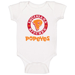 Popeyes Chicken And Biscuits Fast Food Restaurant Distressed Look Baby One Piece Popeyes Chicken And Biscuits Fast Food Restaurant Distressed Look Baby One Piece